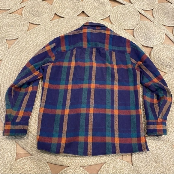 Northwest Territory single needle tailoring flannel plaid mens Medium blue - Picture 4 of 5